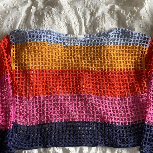 Anthropologie Crochet Colorblock Sweater - Picture 3 of 4